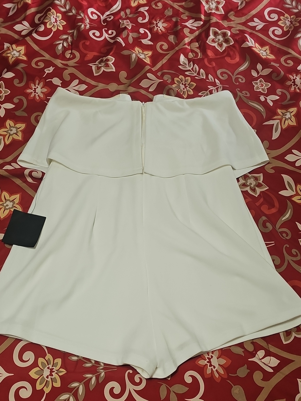 Lulu's White Strapless Ruffled Romper (D) - Picture 2 of 7